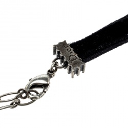 Pre Owned Dior D Porte-Bonheur Crystal Black Velvet Choker