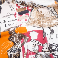 Pre Owned Dior Silhouette Printed Silk La Collection de Christian Dior Scarf