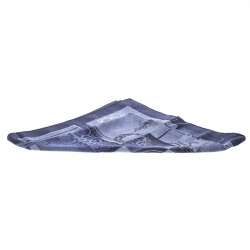 Dior Navy Blue Bag Print Silk Square Scarf