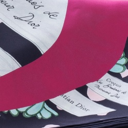 Pre Owned Dior Croquis de Broderies Multicolor Floral Printed Silk Square Scarf