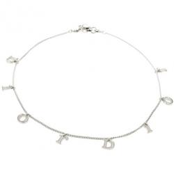 Pre Owned قلادة ديور دلاية حروف بأحجار الراين