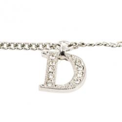 Pre Owned قلادة ديور دلاية حروف بأحجار الراين