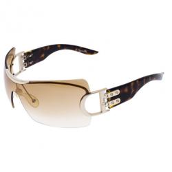 Pre Owned Dior Tortoise Frame Airspeed 1 Shield Sunglasses