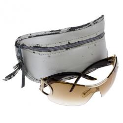 Pre Owned Dior Tortoise Frame Airspeed 1 Shield Sunglasses