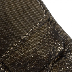 Pre Owned Dior Gold Shimmering Elastic Leather Belt S