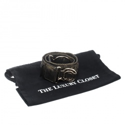 Pre Owned Dior Gold Shimmering Elastic Leather Belt S