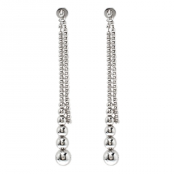 مملوكة مسبقًا قلادة ديور بخرز شراشيب فضية اللون طويلة