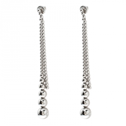 مملوكة مسبقًا قلادة ديور بخرز شراشيب فضية اللون طويلة