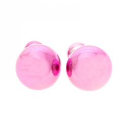 Pre Owned Dior Tribales Pink Metallic Silver Tone Stud Earrings