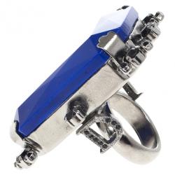 Pre Owned Christian Dior Cocktail Blue Giant Ring Size 52