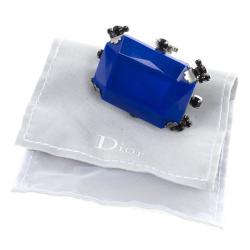 Pre Owned Christian Dior Cocktail Blue Giant Ring Size 52