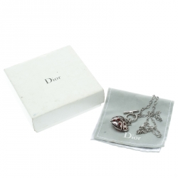 Pre Owned قلادة ديور قلب كاناج إيناميل فضي اللون