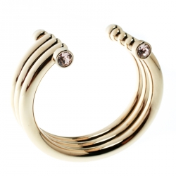 مملوكة مسبقًا سوار ديور كريستال ذهبي اللون عريض مفتوح