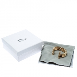 مملوكة مسبقًا سوار ديور كريستال ذهبي اللون عريض مفتوح