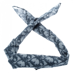 Pre Owned Dior Blue Diorissimo Printed Cotton Sheer Square Scarf