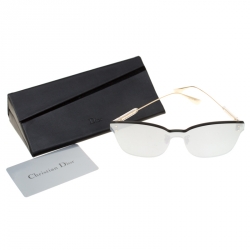 Pre Owned نظارة شمسية ديور شيلد واي فيرار ذهبية/سوداء فضية عاكسة ديور كلور كويك 2 YB7T4 