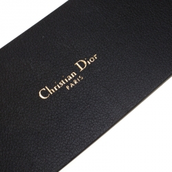 Pre Owned Dior Black Leather Diorquake Belt Size 80cm