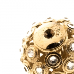 Pre Owned Dior Mise En Dior Tribale Crystal  Gold Tone Stud Earrings