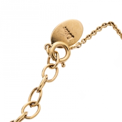 Pre Owned Dior Secret Cannage Faux Pearl Gold Tone Bracelet