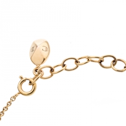Pre Owned Dior Secret Cannage Faux Pearl Gold Tone Bracelet
