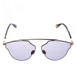 Pre Owned نظارة شمسية ديور مستديرة سو ريال بوب 06JU1 بنفسجية/ ذهبية