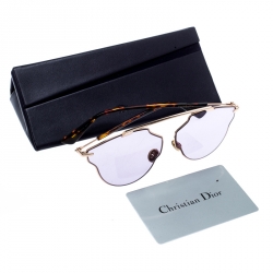 Pre Owned نظارة شمسية ديور مستديرة سو ريال بوب 06JU1 بنفسجية/ ذهبية