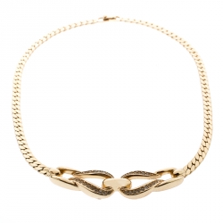 مملوكة مسبقًا شوكر ديور مرصع كريستال ذهبي اللون