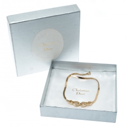 مملوكة مسبقًا شوكر ديور مرصع كريستال ذهبي اللون