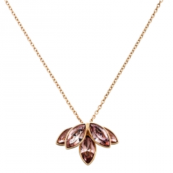 مملوكة مسبقًا قلادة ديور فلاور كريستال وردي ذهبية اللون