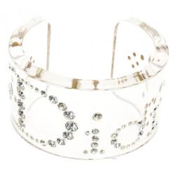 مملوكة مسبقًا Christian Dior Vintage Lucite Crystal Clear Bangle 18 CM