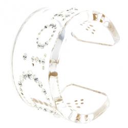 مملوكة مسبقًا Christian Dior Vintage Lucite Crystal Clear Bangle 18 CM