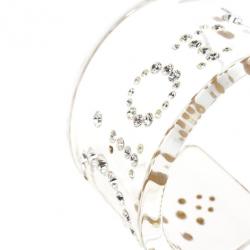 مملوكة مسبقًا Christian Dior Vintage Lucite Crystal Clear Bangle 18 CM