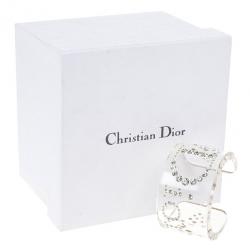مملوكة مسبقًا Christian Dior Vintage Lucite Crystal Clear Bangle 18 CM