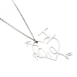 Pre Owned قلادة ديور  I هارت ديور دلاية فضية اللون