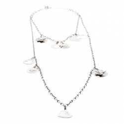 مملوكة مسبقًا Dior Multi Charms Two Tiered Sterling Silver Necklace
