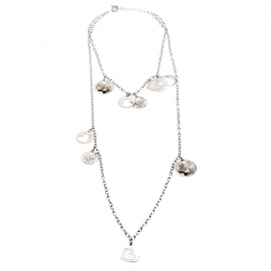 مملوكة مسبقًا Dior Multi Charms Two Tiered Sterling Silver Necklace