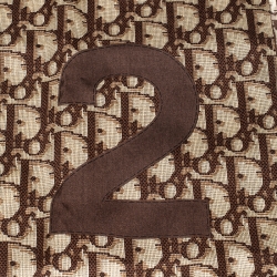 Pre Owned وشاح ديور مربع تروتر قطن وحرير طباعة شعار بني فينتدج