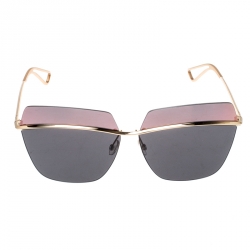 مملوكة مسبقًا Christian Dior Gold/Black Rose Gold Mirrored Dior Metallic Square Sunglasses