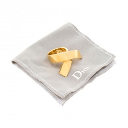 Pre Owned خاتم ديور ريبون ملتف ذهبي اللون مقاس 56