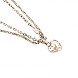 مملوكة مسبقًا Dior Heart Silver Tone Multi Chain Pendant Necklace