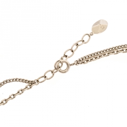 مملوكة مسبقًا Dior Heart Silver Tone Multi Chain Pendant Necklace