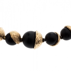 Pre Owned سوار ديور ميس أو ديو أسود بخرز ذهبي اللون