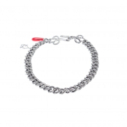 Pre Owned Dior Crystal Studded Gunmetal Tone Chain Link Choker Necklace