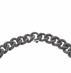 Pre Owned Dior Crystal Studded Gunmetal Tone Chain Link Choker Necklace