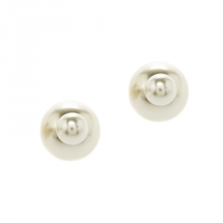 Pre Owned أقراط ديور تريبالز لؤلؤ صناعي كريمي ذهبية اللون