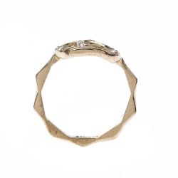 مملوكة مسبقًا Dior Gold Tone Crystal Embedded Logo Ring Size 55