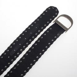 Pre Owned Christian Dior Monogram Black Leather Belt 94 CM