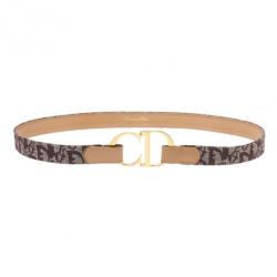 Pre Owned Dior Brown Diorissimo CD Buckle Belt 80CM