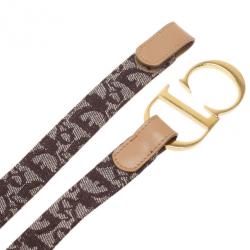 Pre Owned Dior Brown Diorissimo CD Buckle Belt 80CM
