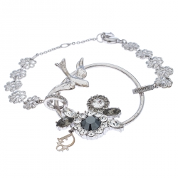 Pre Owned سوار ديور دلاية عصفور مرصع كريستال فضية